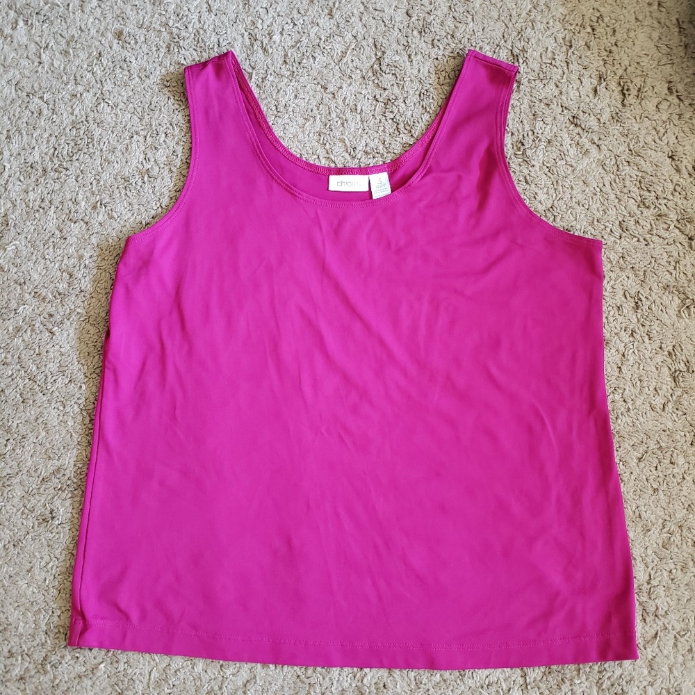 Chicos Microfiber Stretch Tank Dark Raspberry  3